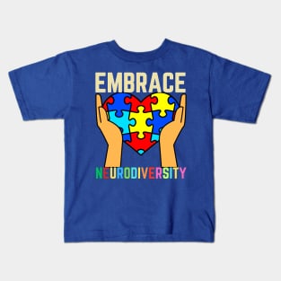 EMBRACE AUTISM NEURODIVERSITY Kids T-Shirt